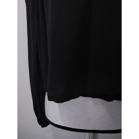 Free People Black Lace Cold Shoulder Mock Neck Choker Cutout Top Size XS - Picture 10 of 11